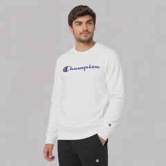 Blusão de Moletom Champion Crewnek Athletic Script INK Masculino - Foto 4