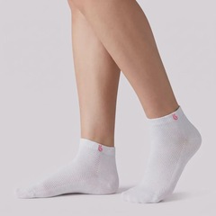 Kit Meia Lupo Socks Cano Curto 3 Pares Feminina Branca e Rosa - Foto 3