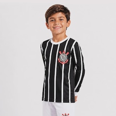 Camiseta do Corinthians Democracia Retrô Manga Longa Infantil - Foto 3