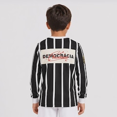 Camiseta do Corinthians Democracia Retrô Manga Longa Infantil - Foto 4