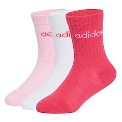 Kit Meia Cano Médio adidas Linear Crew 3 Pares Infantil - Foto 1