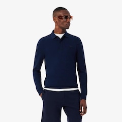 Camiseta Polo Masculina Paris Manga Longa em Algodão Piqué com Stretch - Foto 1