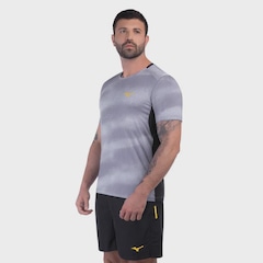 Camiseta Mizuno Run Easy 5 Masculina - Cinza/Preta - Mizuno - Masculino - Foto 3