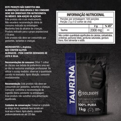 L-Taurina 1kg 100% Pura Importada Soldiers Nutrition - Foto 7