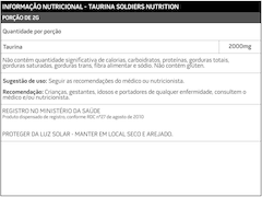 L-Taurina 500g 100% Pura Importada Soldiers Nutrition - Foto 2