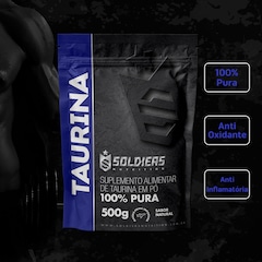 L-Taurina 500g 100% Pura Importada Soldiers Nutrition - Foto 3