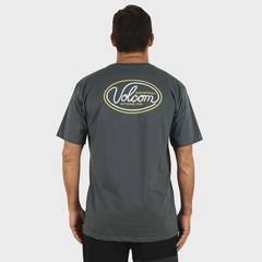 Camiseta Masculina Extra Grande Volcom Clean Sweep Lead Gray - Foto 2