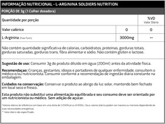 Arginina 500g 100% Pura Importada - Soldiers Nutrition - Foto 2
