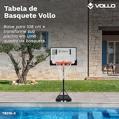 Tabela de Basquete Portátil Ajustável até 2,10m Aro 38cm Vollo - Foto 7