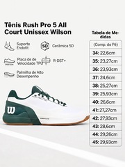 Tênis Unissex Rush Pro 5 All Court - Wilson - Foto 9