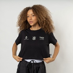 Cropped do Corinthians Glorioso Oversized Surf Center Feminino - Foto 3