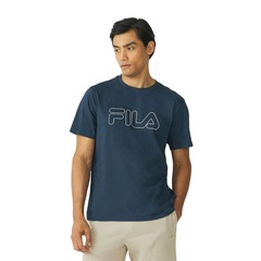 Camiseta Fila Regular Letter Outline Masculino - Foto 1