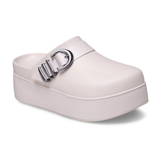Sandália Crocs Dylan Platform Boho Buckle Clog Cocoa Cream - Unissex - Foto 2