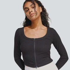 Jaqueta Cropped adidas Seasonal Essentials RIB Feminina - Foto 5