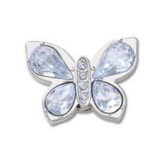 Jibbitz™ Crocs Borboleta Prateada Com Gemas Único - Unissex - Foto 1