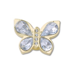 Jibbitz™ Crocs Borboleta Dourada Com Gemas Único - Unissex - Foto 1