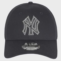 Boné Adulto New Era 9Forty Metallic Outiline New York Yankees Navy Aba Curva - Foto 1