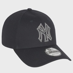 Boné Adulto New Era 9Forty Metallic Outiline New York Yankees Navy Aba Curva - Foto 3