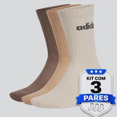 Kit 3 Pares de Meia Cano Alto adidas Linear Crew - Foto 7