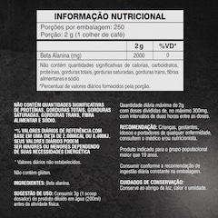 Beta Alanina 500g - 100% Pura Importada - Soldiers Nutrition - Foto 4