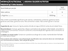 Arginina 250g 100% Pura Importada - Soldiers Nutrition - Foto 2