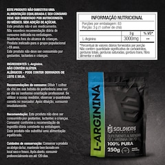 Arginina 250g 100% Pura Importada - Soldiers Nutrition - Foto 7