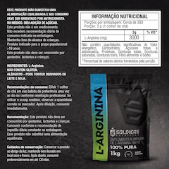 Arginina - 100% Pura Importada - Soldiers Nutrition Tamanho: 1kg - Foto 7