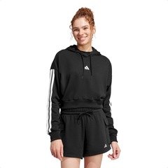 Blusão Moletom adidas Essentials French Terry Crop 3 Listras - Feminina - Foto 1