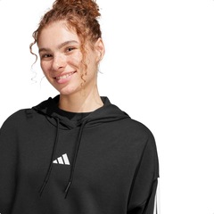 Blusão Moletom adidas Essentials French Terry Crop 3 Listras - Feminina - Foto 5