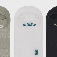 Kit Meias Cano Invisível Olympikus Neon com 3 Pares - Adulto - Foto 5