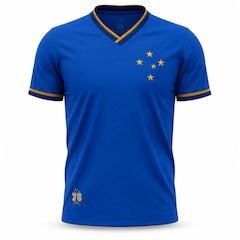 Camisa Cruzeiro Jacquard Edição Especial 1976 Gold Edition RetrôMania Masculino - Foto 1