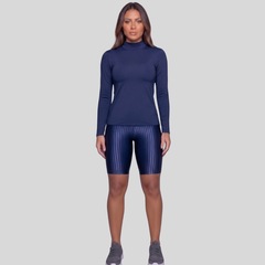 Conjunto Fitness Vekyo Blusa Térmica Proteção UV e Bermuda New Zig - Feminino - Foto 1