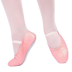 Sapatilha Ballet Rosa com Gliter Rosa Só Dança Meia Ponta Infantil - Foto 10