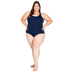 Maiô Natação Trinys Helanca Costas Nadador Plus Size Feminino - Foto 3