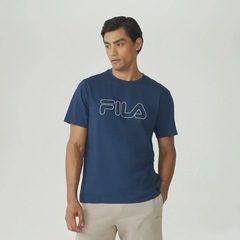 Camiseta Fila Regular Letter Outline Masculina - Foto 1
