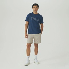 Camiseta Fila Regular Letter Outline Masculina - Foto 3