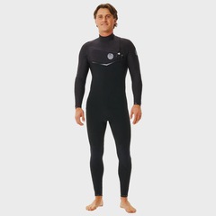 Long John Rip Curl E-Bomb 3/2mm Chest Zip Black Importado - Masculino - Foto 2
