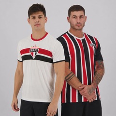 Kit 2 Camisas do São Paulo Stencil e Change Masculina - Foto 1
