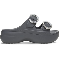 Sandália Crocs Saturday Platform Dipped Buckle Sandal Carbon - Unissex - Foto 1