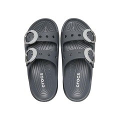 Sandália Crocs Saturday Platform Dipped Buckle Sandal Carbon - Unissex - Foto 4