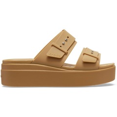 Sandália Crocs Brooklyn Low Wedge W Sandal Umber - Unissex - Foto 1