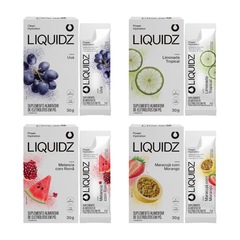 Eletrólitos Zero Açúcares LIQUIDZ - 4 Sabores - Kit 4 Caixas - 6 Sachês - Foto 1