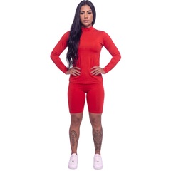 Conjunto Fitness Blusa Térmica Proteção UV e Bermudinha Suplex Vekyo - Foto 1