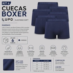 Kit 6 Cuecas Lupo Boxer Elastano Soft Adulto - Foto 2