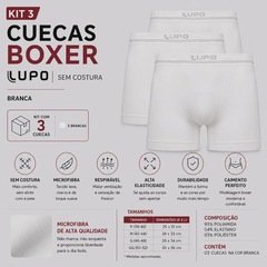 Kit 3 Cuecas Boxer Lupo Microfibra Sem Costura Adulto - Foto 2