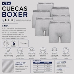 Kit 6 Cuecas Boxer Lupo Basic com Elastano - Foto 2