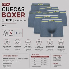Kit 6 Cuecas Lupo Boxer Microfibra Sem Costura Adulto - Foto 2