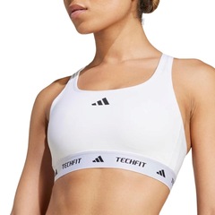 Top adidas Suporte Médio Techfit Feminino - Foto 1