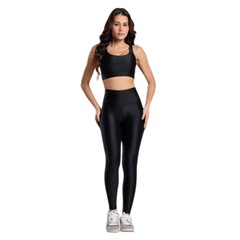 Conjunto Esportivo Top e Calça Brilhoso Vekyo Feminino - Foto 1