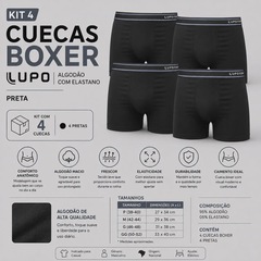 Kit 4 Cuecas Boxer Lupo com Elastano Adulto - Foto 2